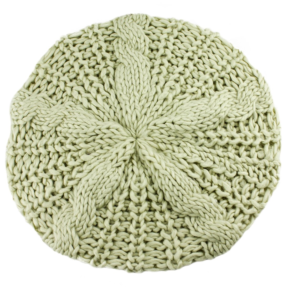 Bluelans® Women's Lady Knitted Beret Braided Baggy Beanie Crochet Hat Ski Cap (Ivory)