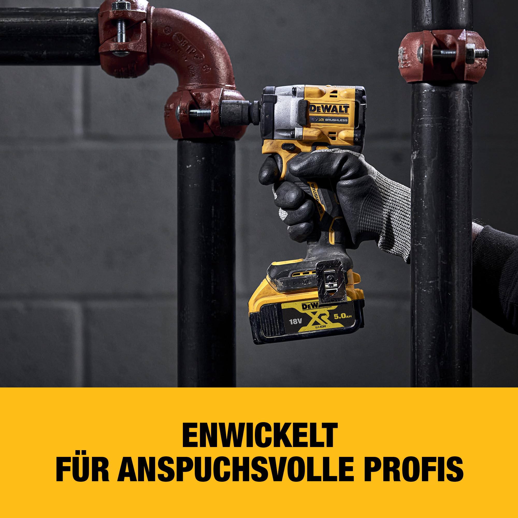 DEWALT 18V XR Brushless Kompakter 1/2"-Schlagschrauber mit Stiftsicherung, Solo-Gerät, DCF922N-XJ