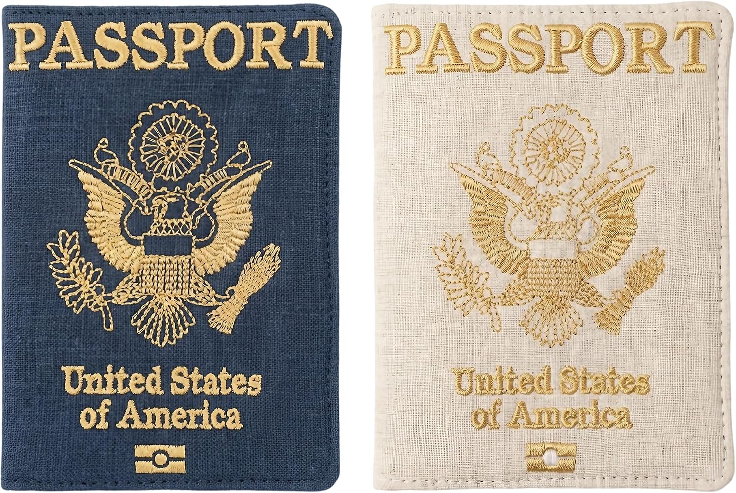 Linen Passport Holders, Set Of 2, Liberty Eagle