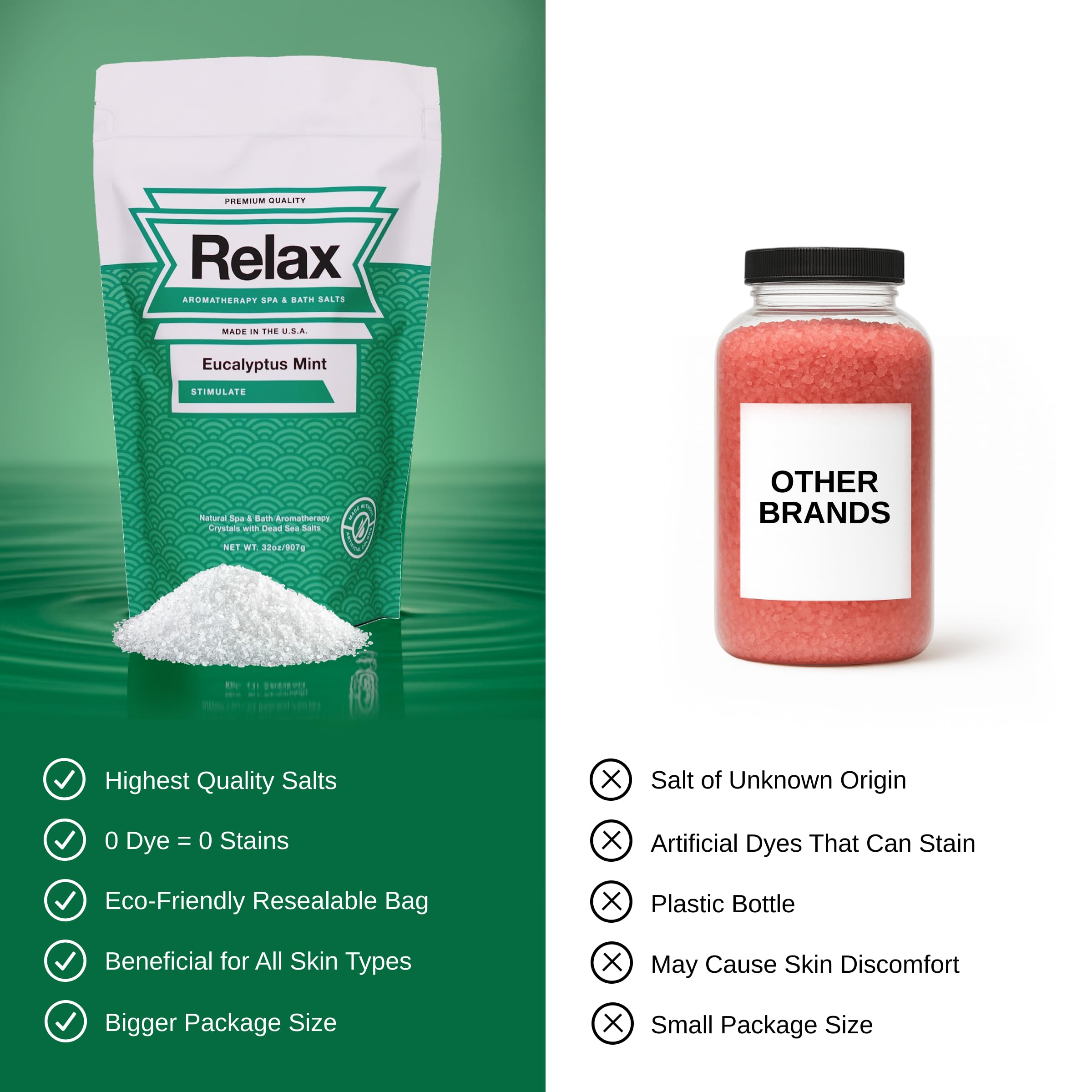 Relax spa e vasca da bagno originale aromaterapia cristalli – Confezione da 4, 17 oz- tutto naturale sali minerali – aroma terapia per vasche da bagno, spa e idromassaggio 481,9 gram