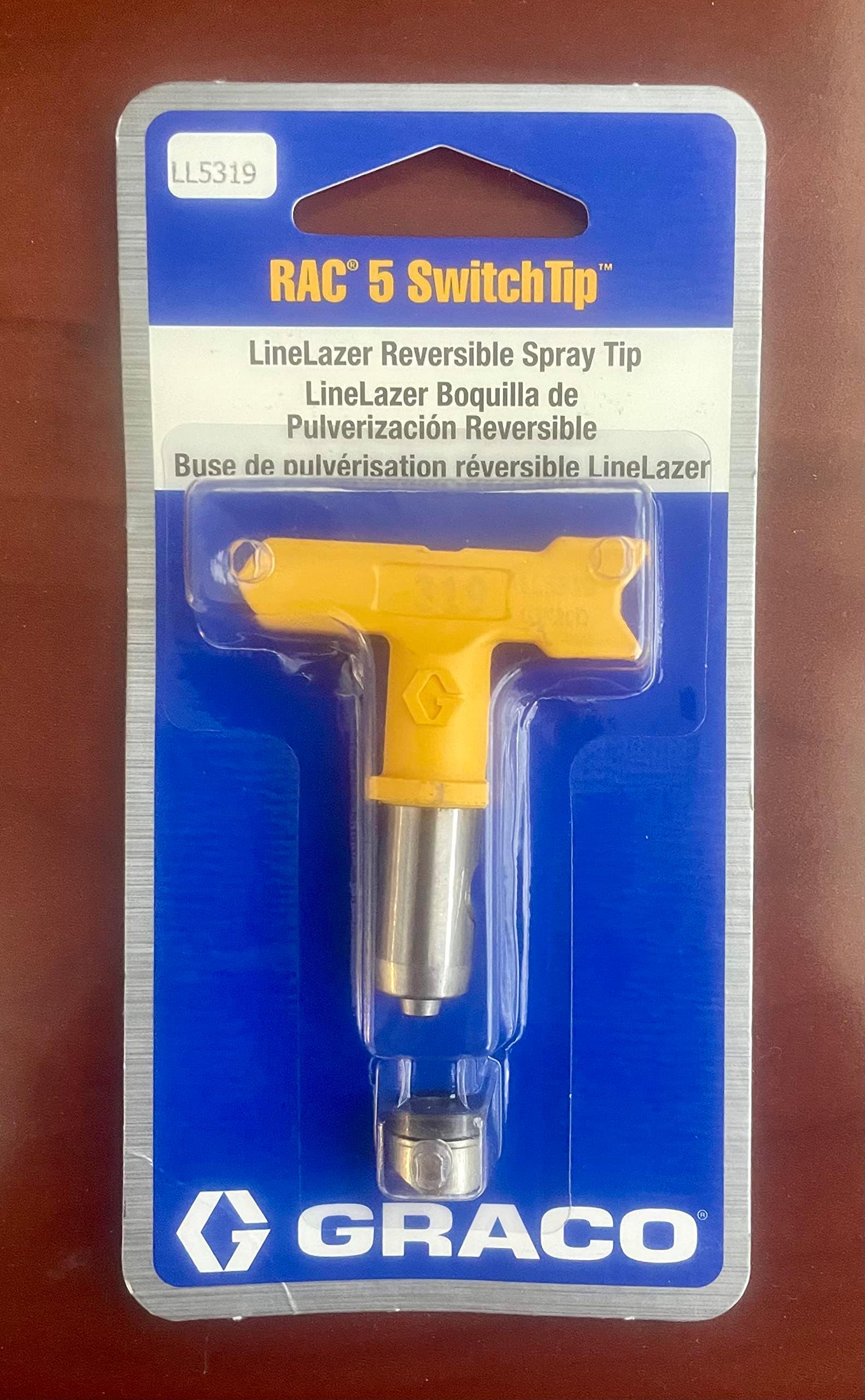 Graco #LL5-319 - LineLazer RAC 5 SwitchTip - 0.019 inches (orifice size) - for 4 inch Line Width - LL5319