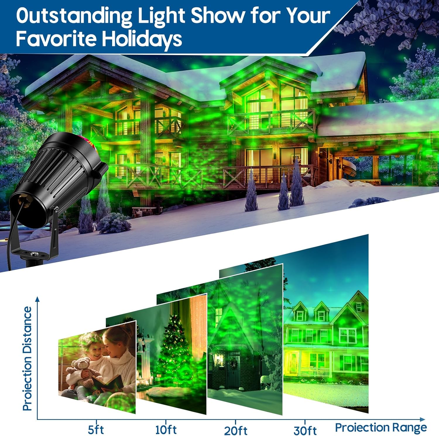 Christmas Halloween Outdoor Spotlight RGB Lights Projector, 12W Color Changing Landscape Lighting for Yard Garden Patio Decor, 4 Pack of 120V Waterproof LED Landscape Lights for Home Party Decorations