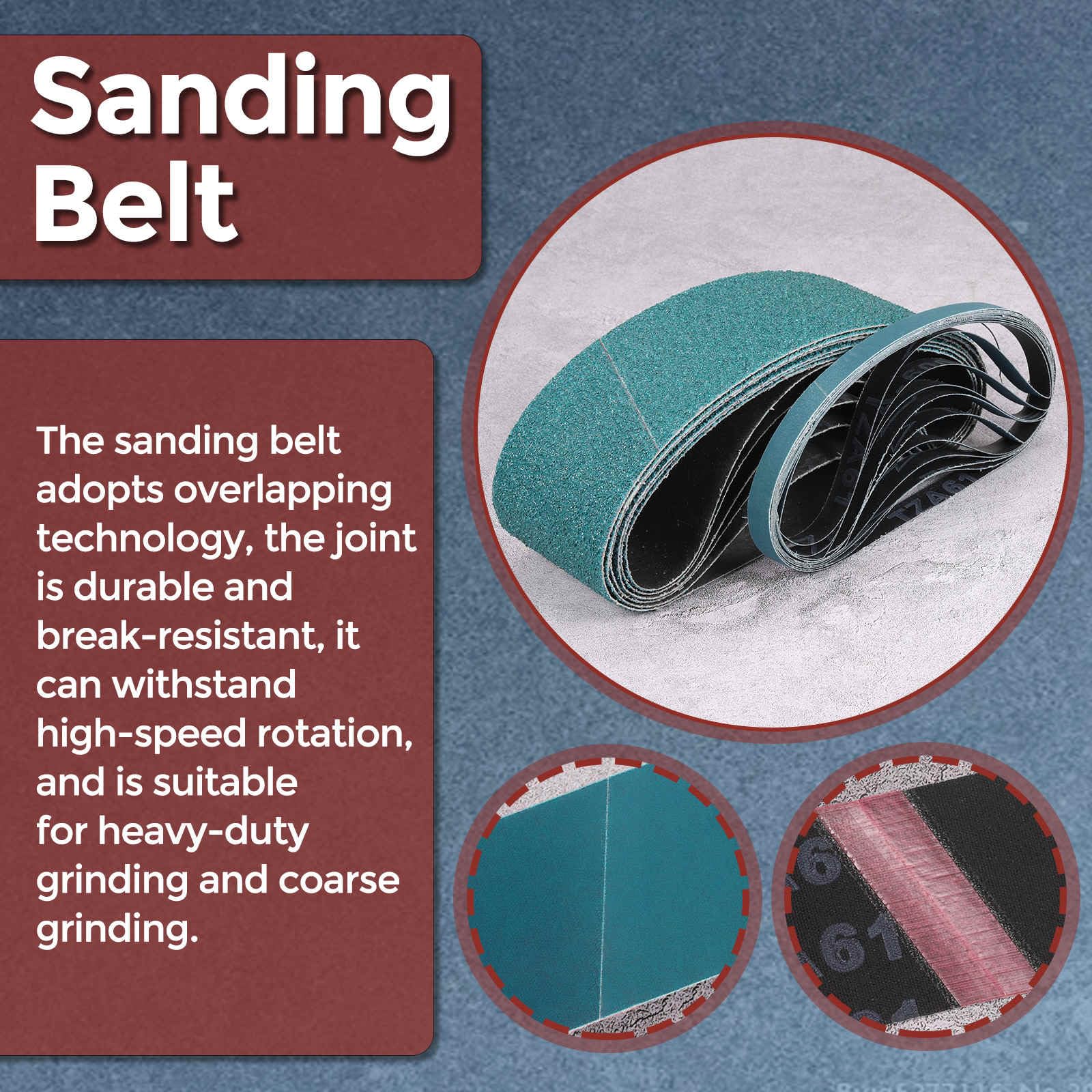 1" X 30" Zirconia Polishing Belt, Set Of 10, 1 40/60 Grit Each, 2 80/120/240/400 Grit, Pneumatic Belt Sander, Metal Finish, Rust Removal (1" X 30 - View #7