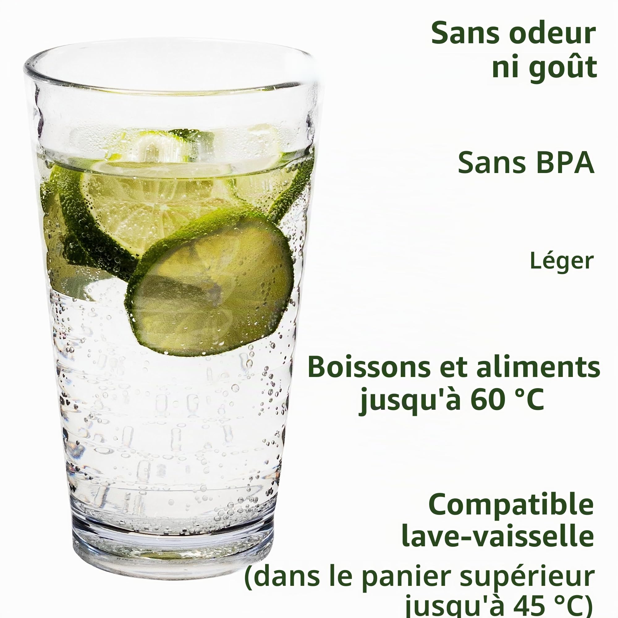 Service Table mélamine Adria Blue 4 Personnes 16 Bleu Verre Boire 400ml