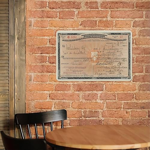 Miniatura 7 de Prohibition Liquor Prescription PHOTO - Licencia oficial de whisky medicinal con licencia de Bootleggers, decoración de bar, cartel de placa de