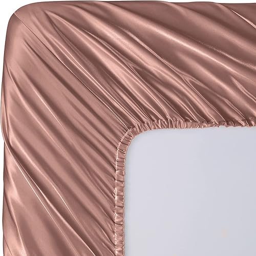 Miniatura 104 de SiinvdaBZX - Juego de sábanas de satén de tamaño individual, 3 piezas ultra sedosas, suaves, de satén verde salvia con bolsillo profundo, 1 sábana