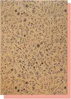 Folhas Seda Kraft Estampa Floral Premium 25x35cm com 100 Presentes e Embalagens Criativas com Toque Sofisticado Eco Box (Preto)
