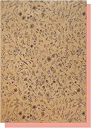 Folhas Seda Kraft Estampa Floral Premium 25x35cm com 100 Presentes e Embalagens Criativas com Toque Sofisticado Eco Box (Preto)