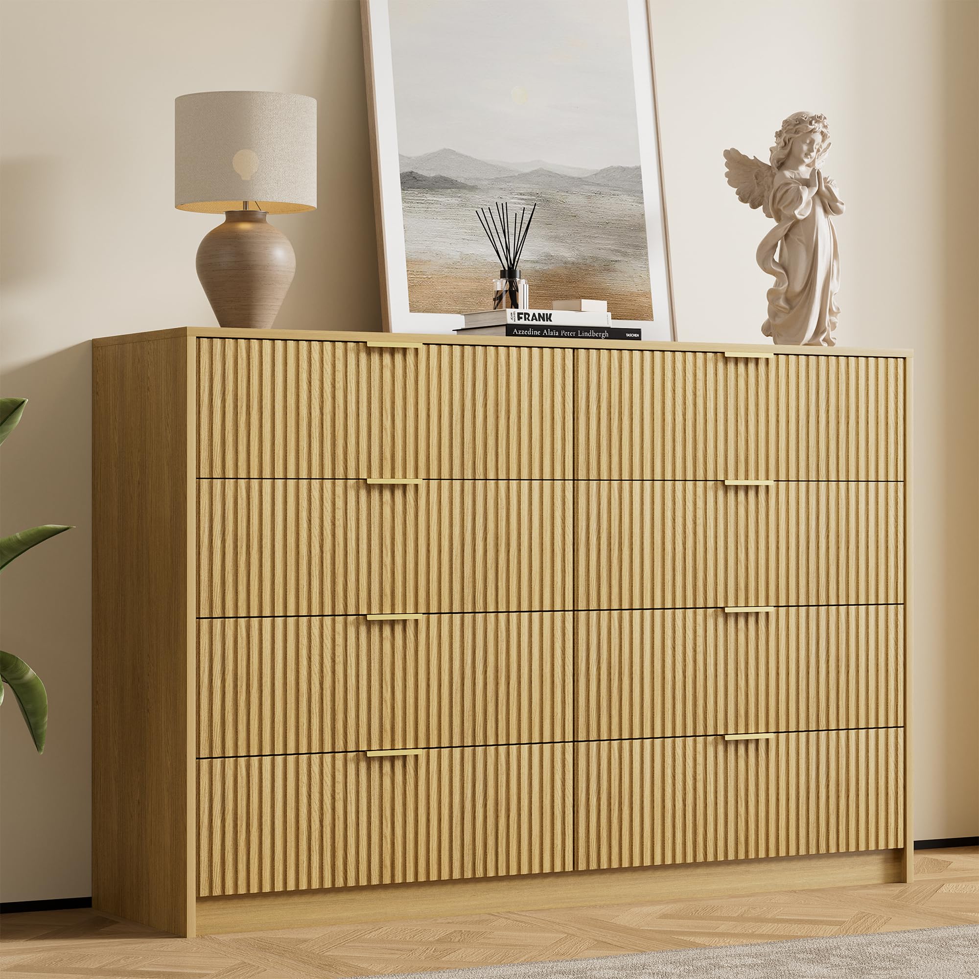 Furniway Fluted 8-Drawer