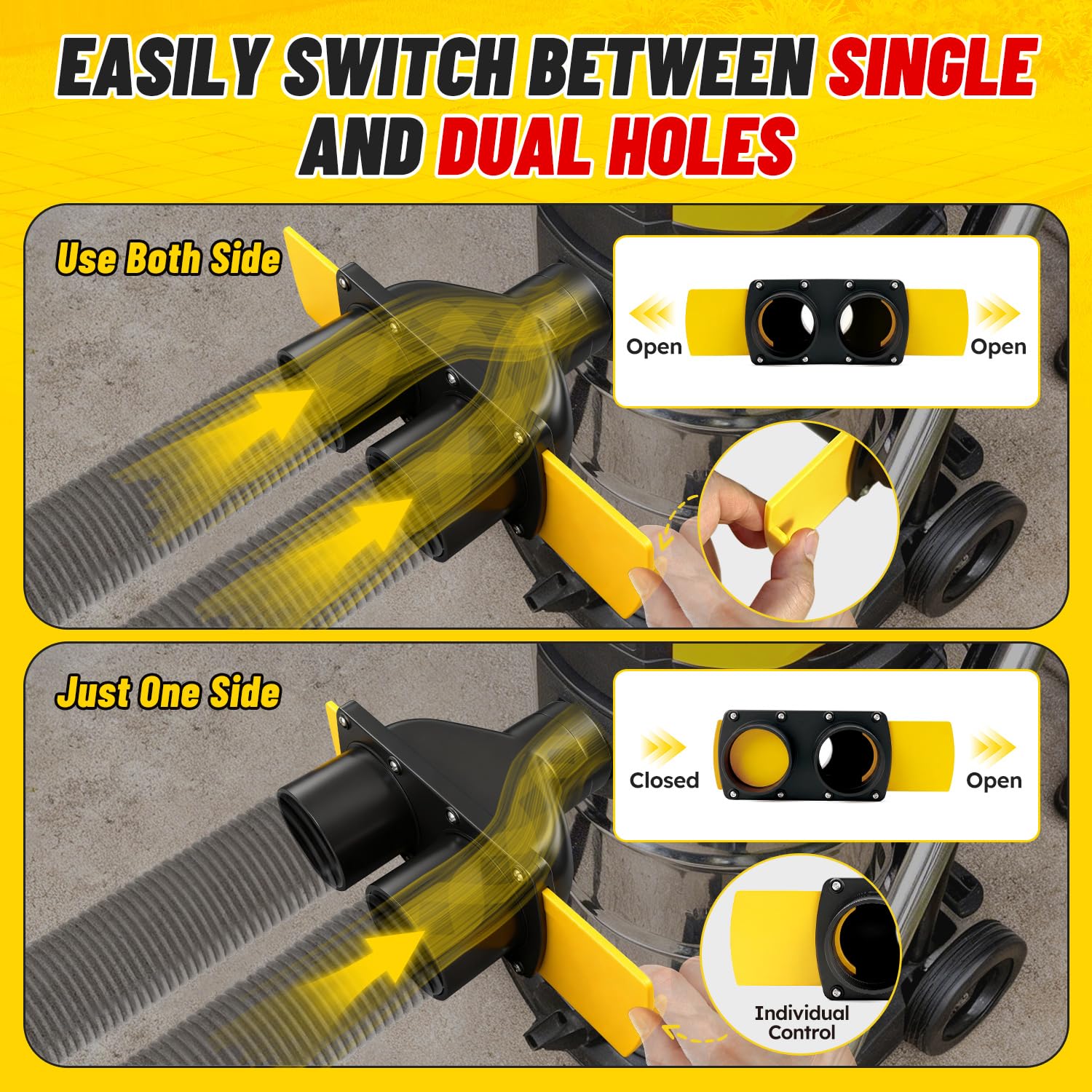 Dust Collection Fittings with Blast Gates - Dual Port -2