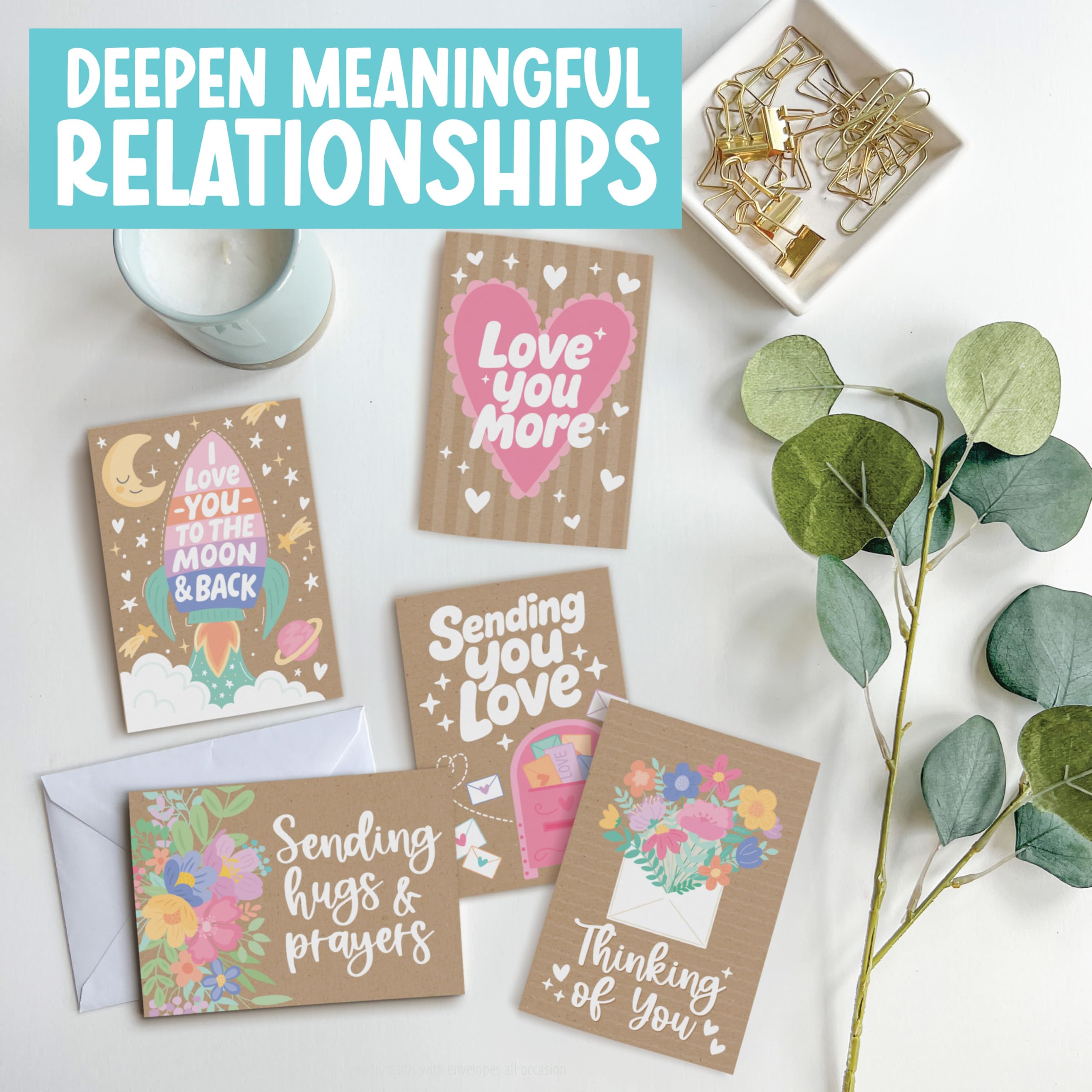 Hadley Designs Assortiment de cartes avec enveloppes pour toutes les occasions – 54 cartes de vœux en vrac pour toutes les occasions, assortiment de cartes de vœux, anniversaire, remerciement