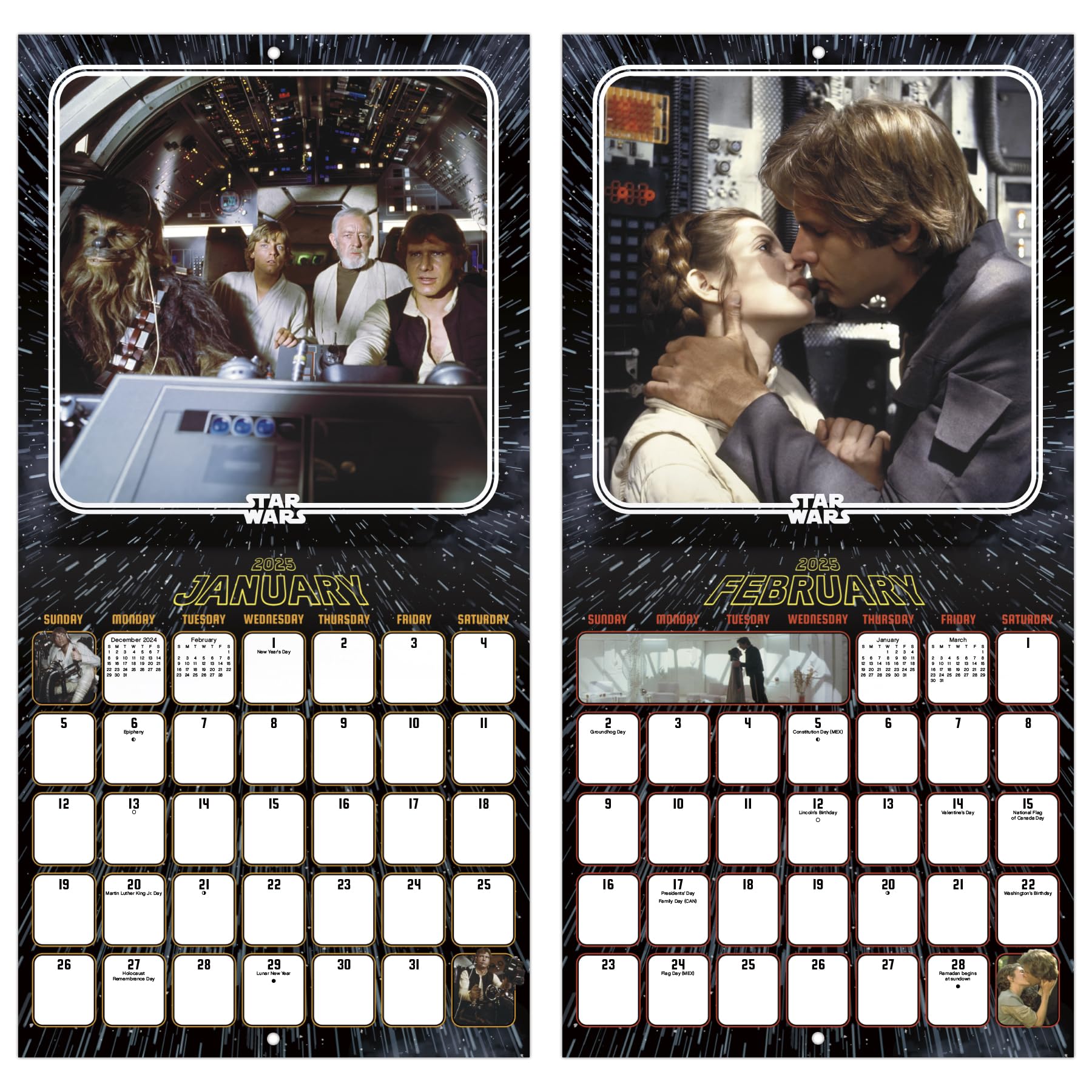 Mini calendario de pared de Star Wars: Saga 2025