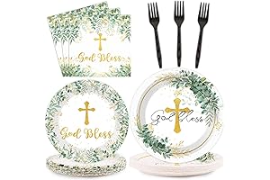 God Bless Plates and Napkins Baptism Tableware and First Communion Tableware Mi Bautizo