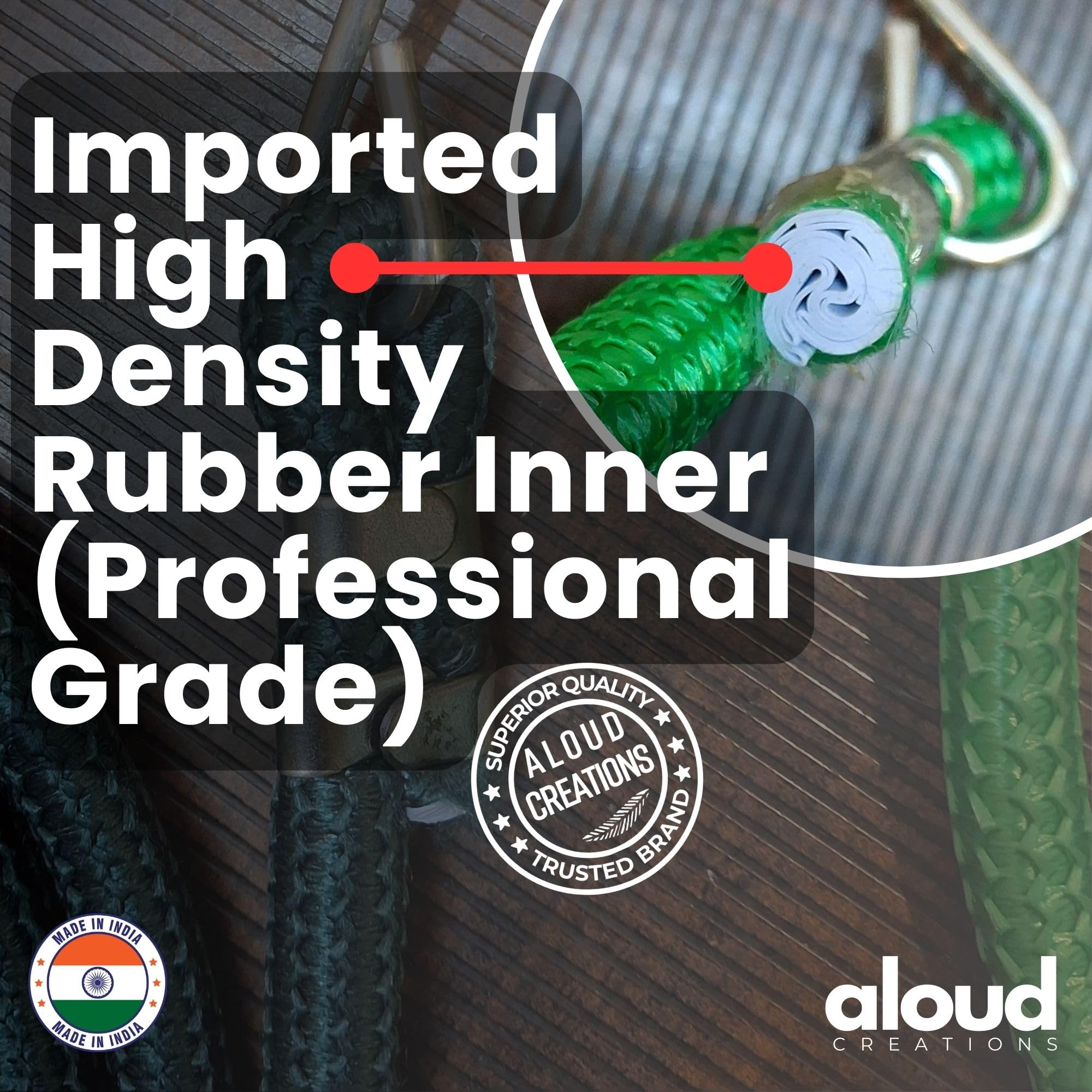 ALOUD CREATIONS 2Pc Super Strong Thick Elastic Rope With Hook | 10mm Dia, 6 Feet Length, Stretched Up To 10 Feet | Stretchable Rope For Clothes Drying, Luggage Tying For Bikers, Bungee Cord, Bike Rope 3