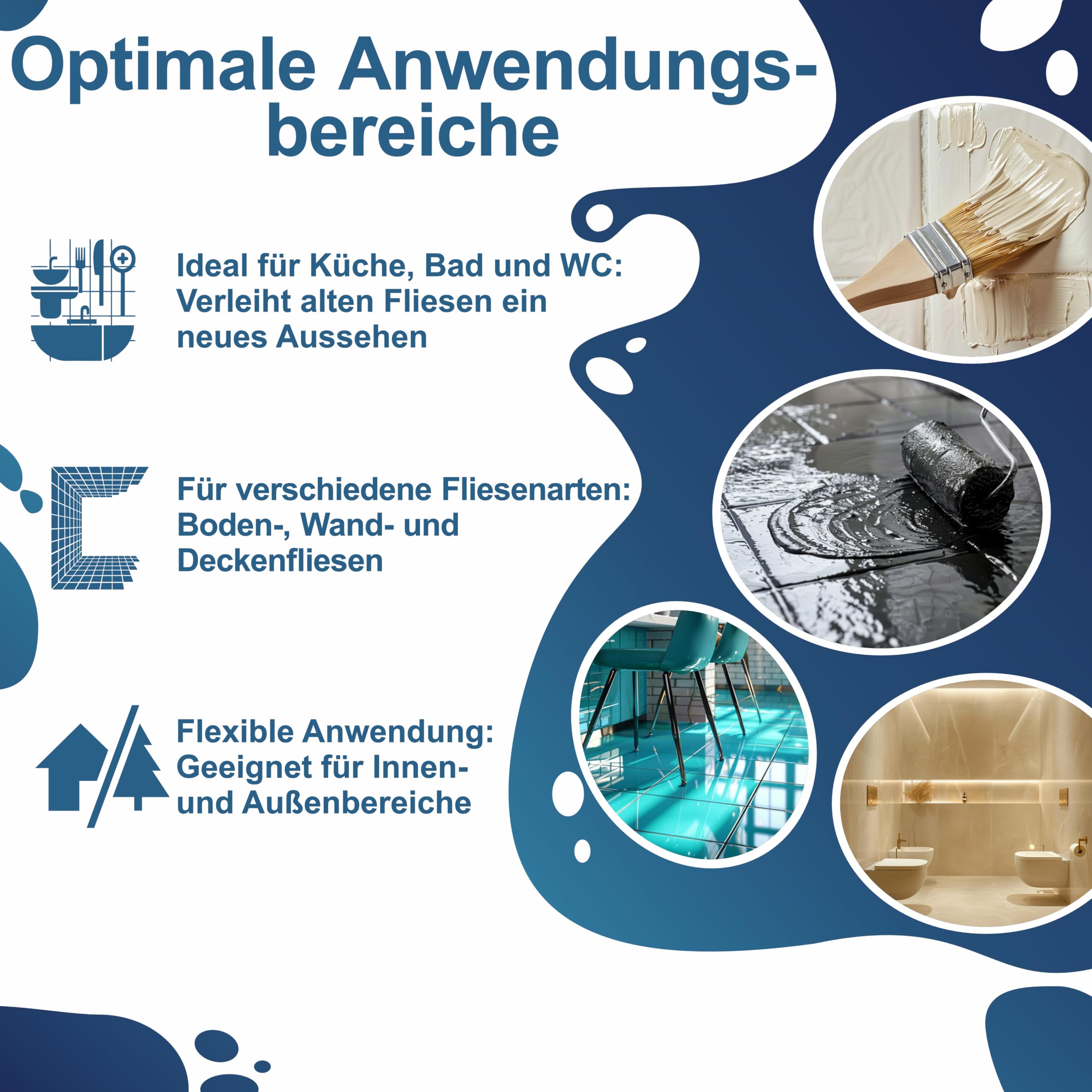 2K Fliesenlack MATT Weiß RAL 9010 für Küche Badezimmer Wandfliesen Bodenfliesen - 2,5Kg