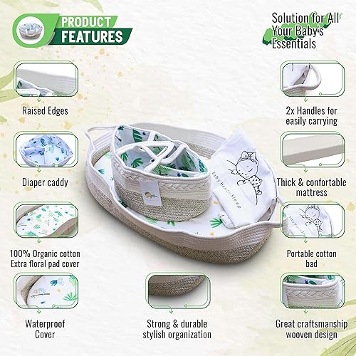 Miniatura 2 de Cesta completa para bebé y cesta de almacenamiento para todos los elementos esenciales de tu bebé, juego de 3 y más bolsas de 22 x 22 pulgadas,