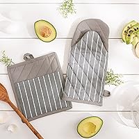 Vista 5 de Grado profesional y comercial, cocina de rayas de chef, juego de cocina, gris