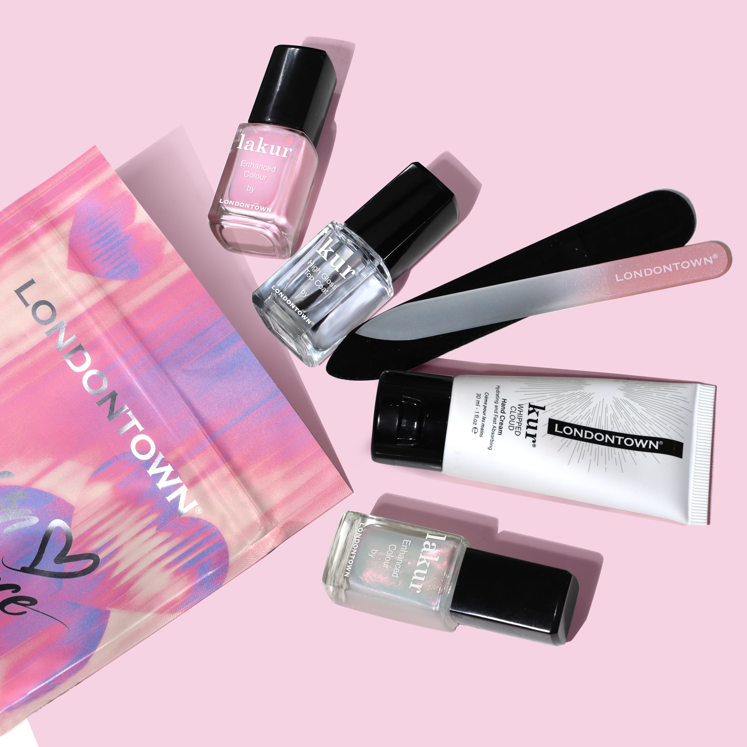 LONDONTOWN Love lakur Manicure Set and Modern Chromance Valentines Day Nail Gift Set