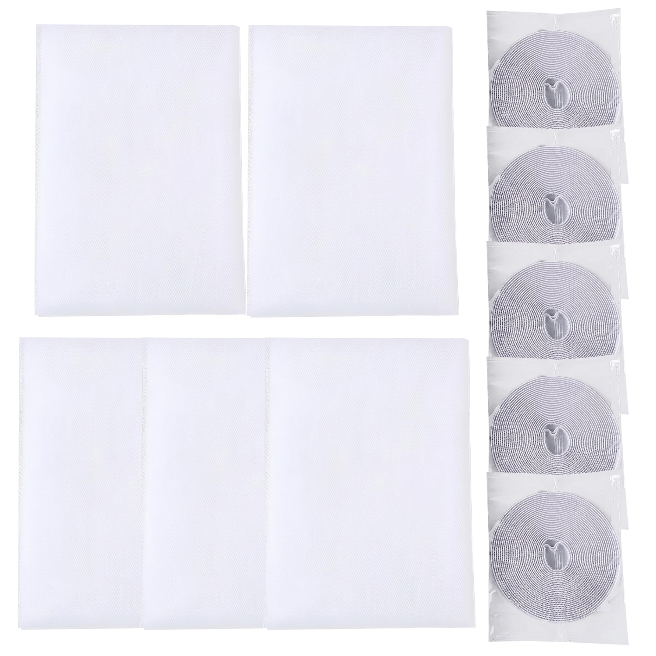 Vervevum White Window Net Screen, 5Pcs Diy Self-Adhesive Window Screen, Invisible Pet Mesh For Replacement, (39.37X59.05 Inches), Replacement