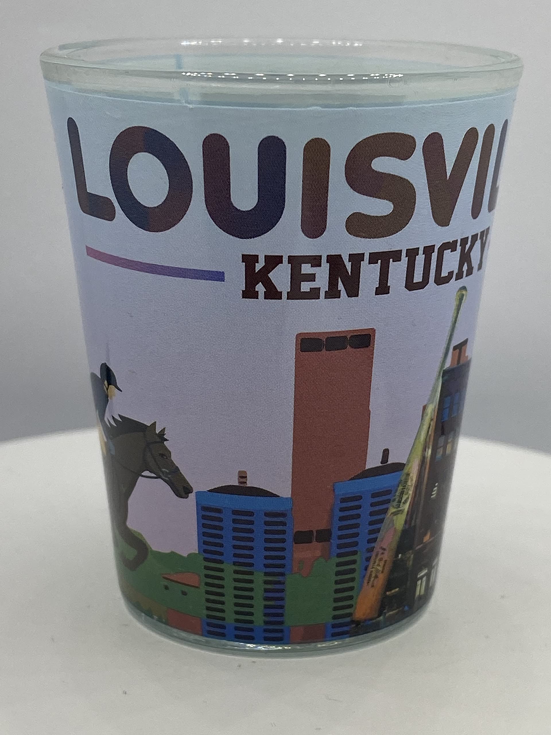 "LOUISVILLE" Kentucky SHOT GLASS 2 OZ.