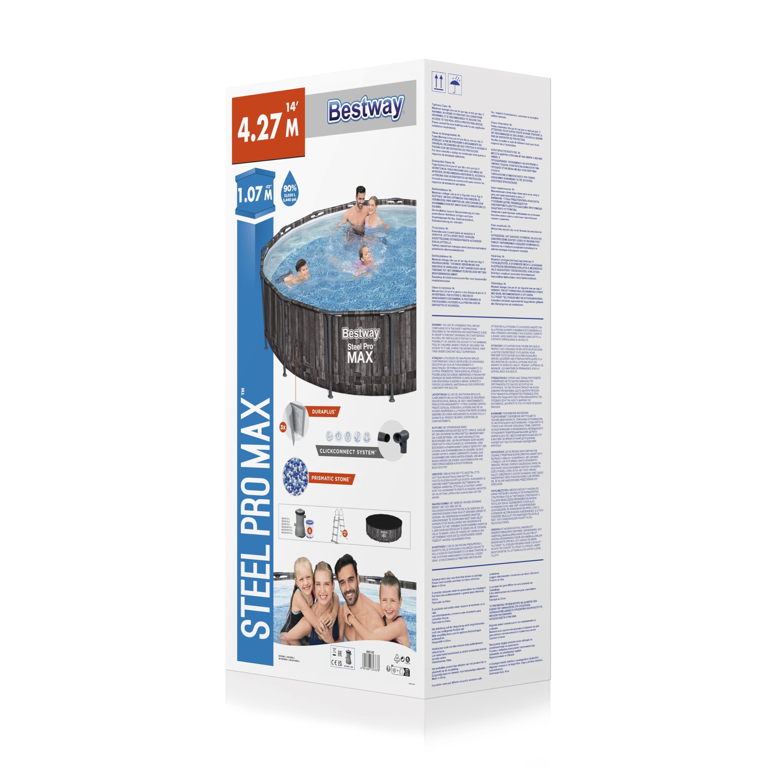 Bestway Piscine Fuoriterra, 14' x 42"/4.27 m x 1.07 m Pool Set
