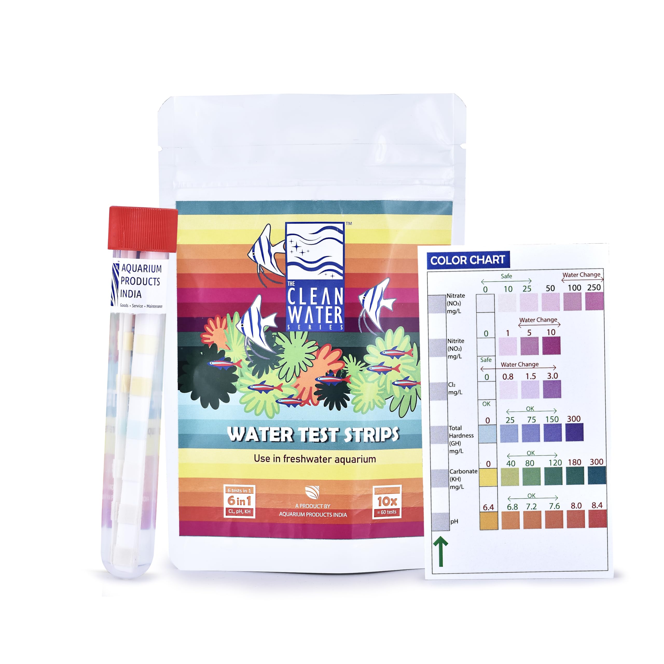 TCWS Aquarium & Pond Water Test Strips – 6-in-1 Testing for pH, Nitrite, Chlorine, GH, KH – 10 Strips for Freshwater & Saltwater Tanks-image-47