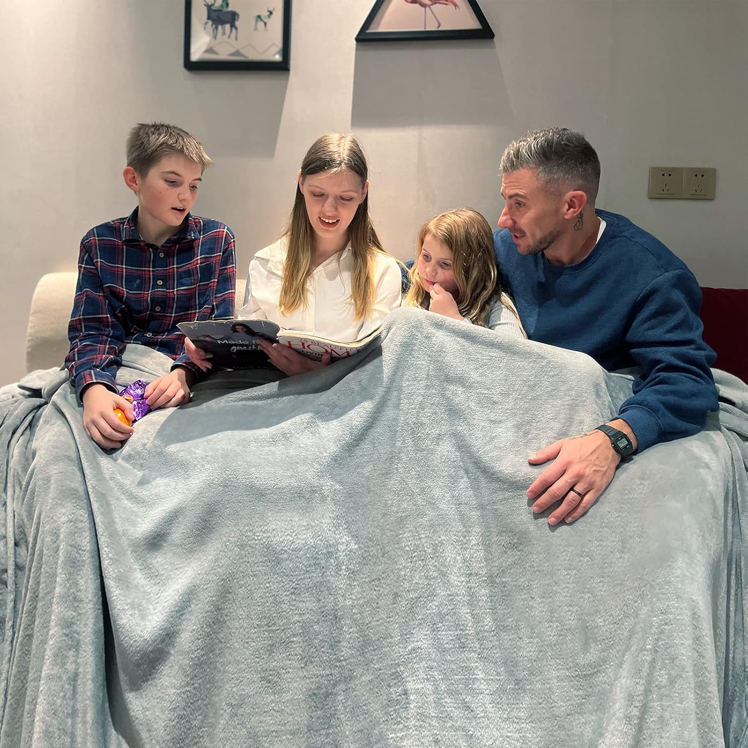 Oversized King Blanket 120 x 120 Inches, Enimib Extra Large Soft Warm