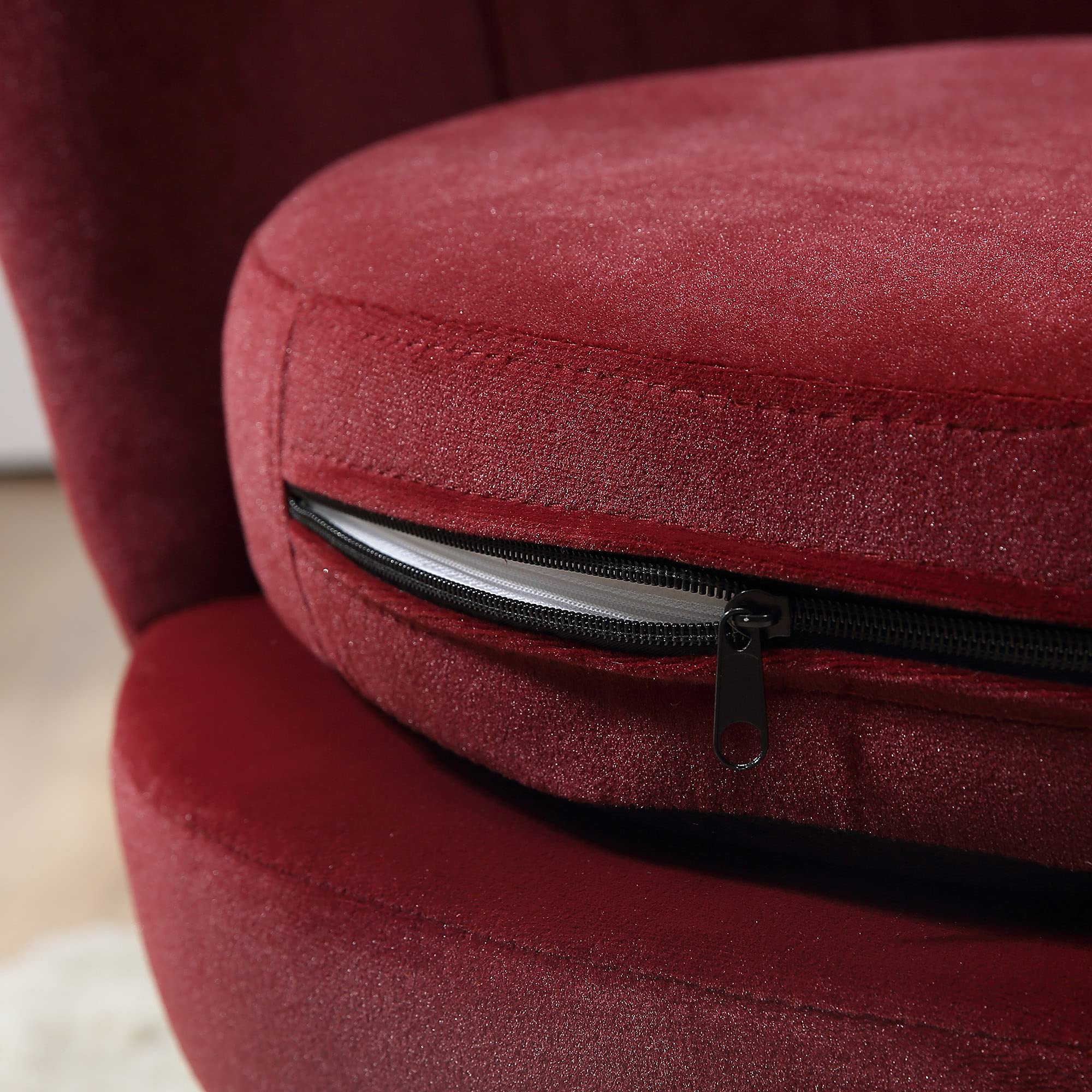 HomCom Poltrona in Velluto Rosso - Rosso