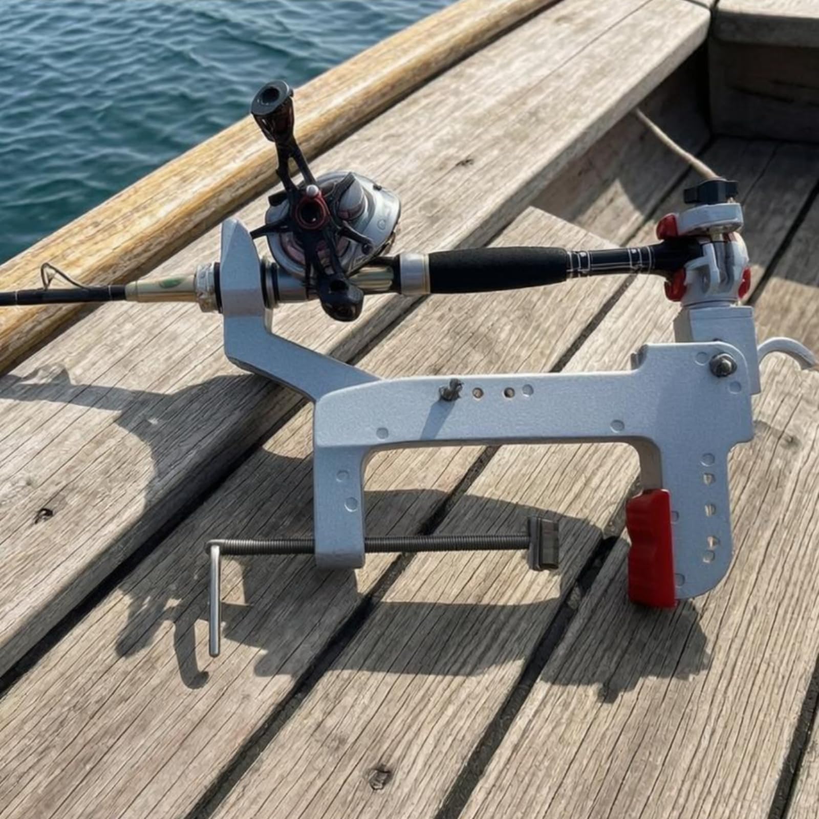 Milageto Portacanna da Barca Portacanne Supporto Regolabile Staffa Morsetto Supporto Canna Acciaio Inossidabile per Pescatori con Lunghe Attese Adatto per