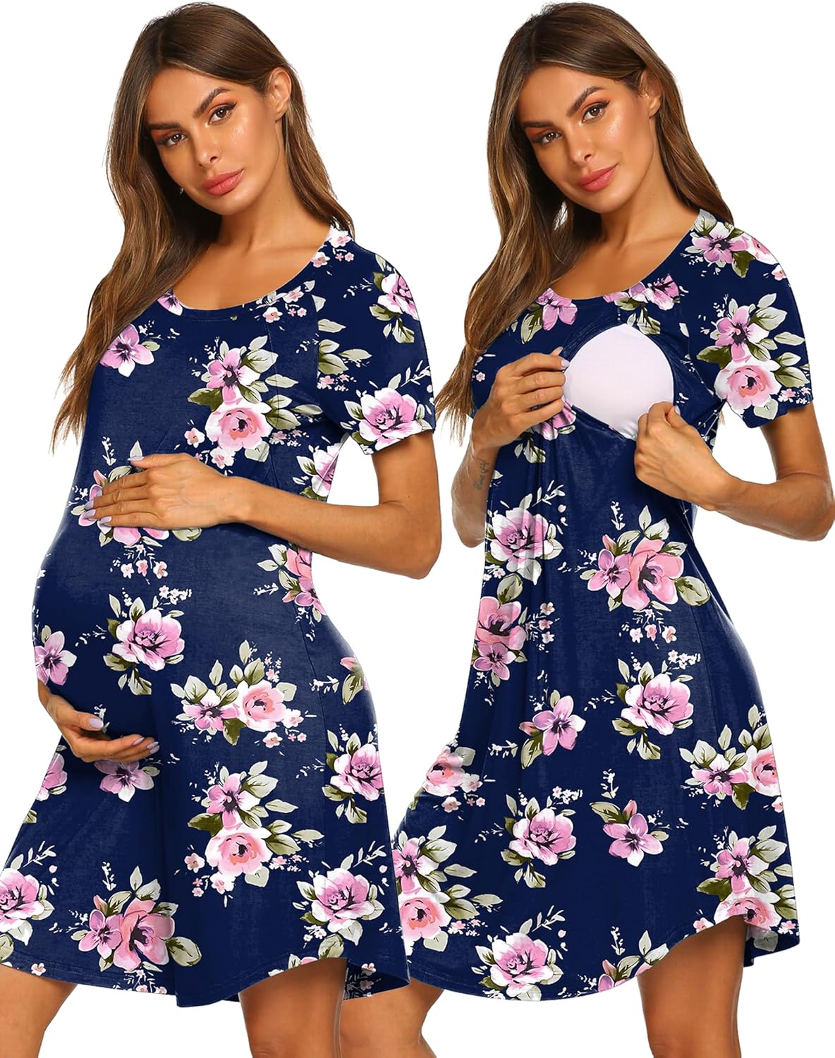 Maternity Gowns For Labor And Delivery Ekouaer Nursing Nightgown