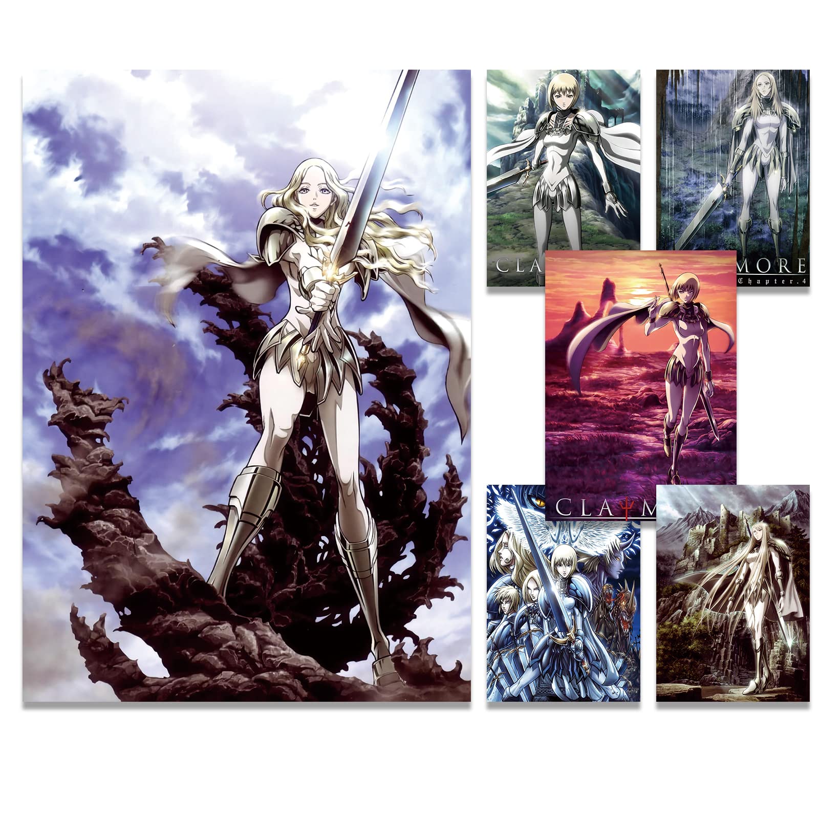 CLAYMORE 描き下ろしポスター Claymore Poster，Set of 6, Claymore Anime Poster，Modern Print