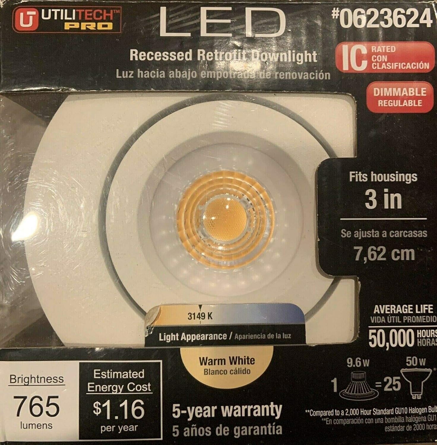 Utilitech Pro LED Recessed Retrofit Downlight & Trim Kit 0113539 NEW