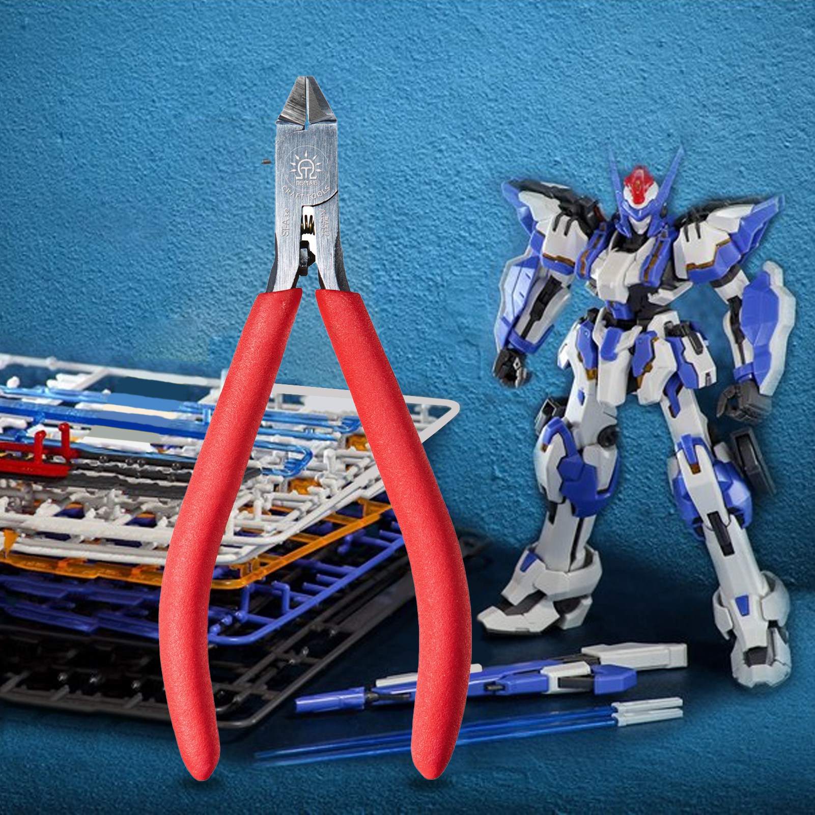 Mshandto Pince Gundam à Lame Unique Ultra Fine De 12,2 Cm, Coupe-sprue, Kit De Modélisme Professionnel Pour Modélisme Gunpla En Plastique Avec Housse De Protection Et Ressort