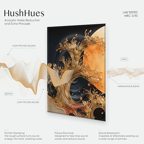 Miniatura 3 de Paquete de 8 paneles acústicos artísticos de 48 x 32 pulgadas, tratamiento acústico para estudios de grabación, oficinas, hogar, fácil instalación