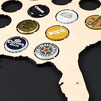 Vista 4 de Mapa con tapas de cerveza, 50 estados, Madera