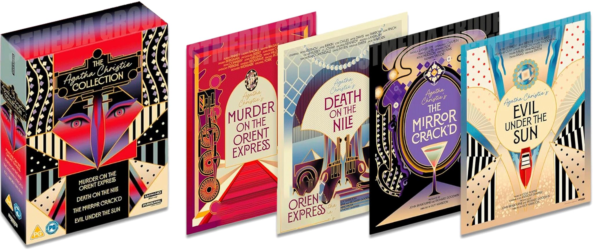 The Agatha Christie 4 Movie Collection - (Murder on the Orient Express / Death on the Nile / The Mirror Crack'd / Evil Under the Sun) [4K UHD + Blu-ray] [Region Free]