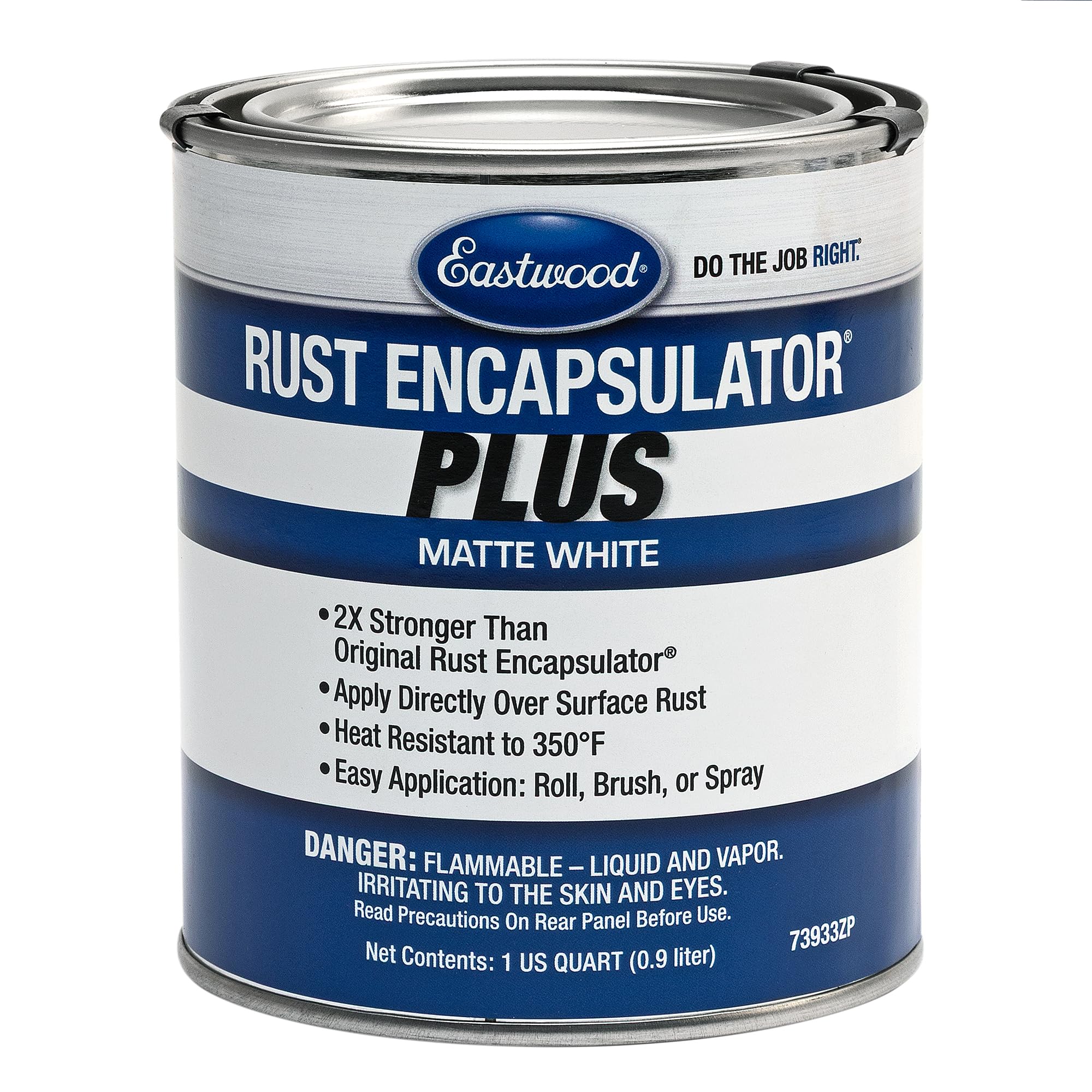 Eastwood Matte White Rust Encapsulator Plus | Long Lasting Durable Finish 1 Coat Maximum Rust Protection | Heat Resistance up to 350 degrees Fahrenheit | Quart 1 Pack