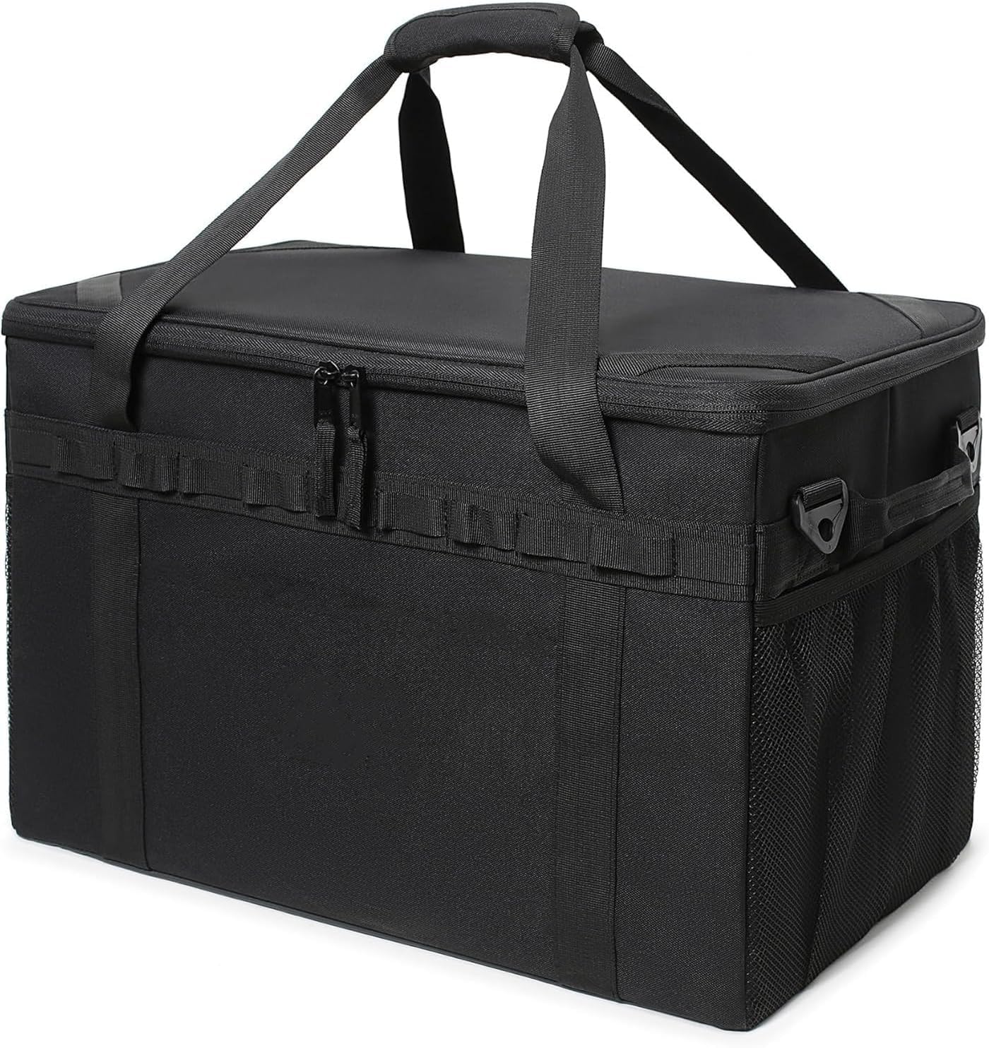 Sac de Rangement Tactique pour Camping - Sac fourre-Tout 45 L Organisateur de Vaisselle Multifonction Ensemble de casseroles Pack de Pique-Nique Pack de Glace Carte Rangement pour (Black)