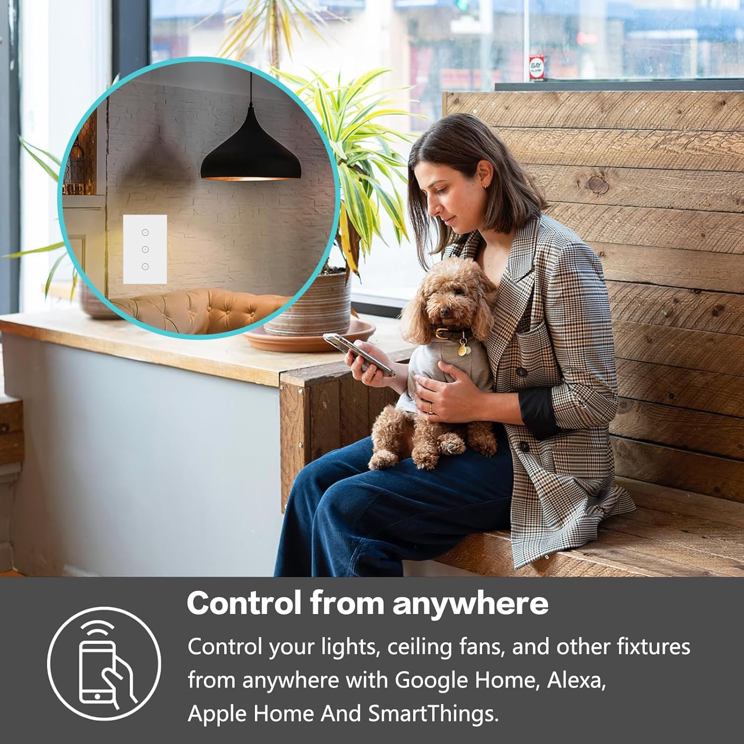 Jinvoo Matter Smart Light Switch, Smart Switch, Alexa Light Switchh, Compatible with Alexa, Applee Home, Googlee Home and SmartThingss, Voice Control，Neutral Wire Required (3-Way)