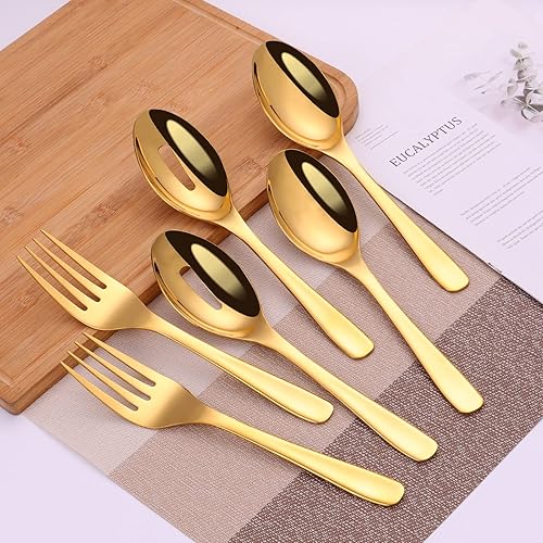 Miniatura 2 de 10 Inch Stainless Steel Catering Serving Utensils for Party Buffet Dinner Banquet Cooking Kitchen Basics,Including Serving Spoon x 2,Slotted Serving