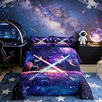 Vista 34 de Juego de Edredón de Axolotls Tamaño Individual, Juego de Ropa de Cama Azul Rosa para Niños de 2 Piezas con 1 Funda de Almohada, Edredón de Plumón