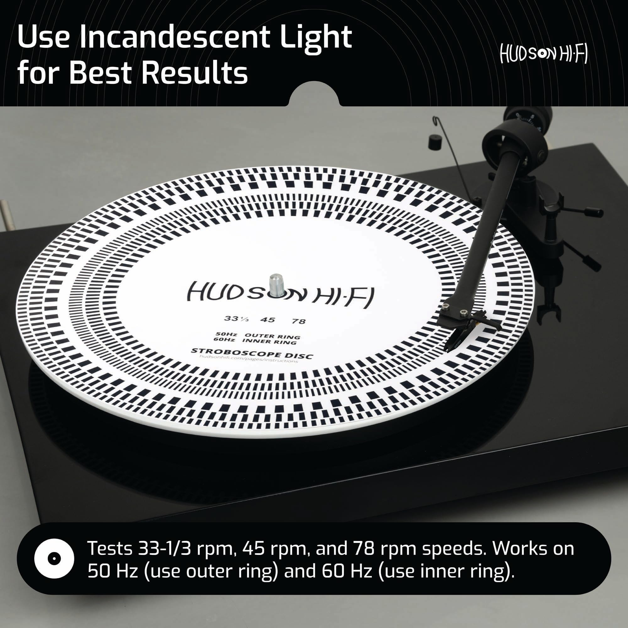 Snapklik.com : Hudson Hi-Fi Turntable Strobe Disc Mat - 12