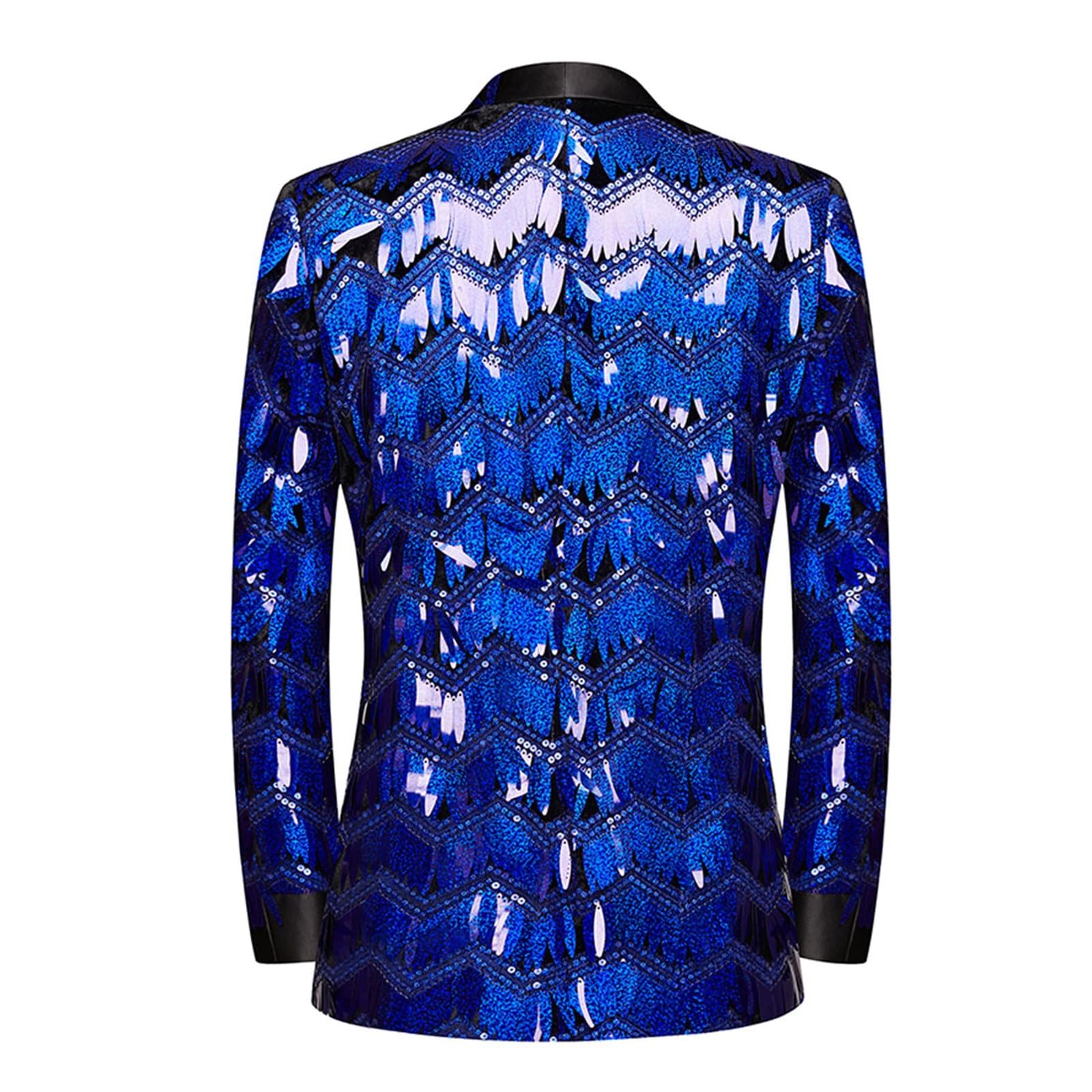 Glitzer Sakko Herren, Glitzer Blazer Slim Fit Hochzeit Mantel Langarm Mantel Anzug Herren Pailletten Sakko Party Formelle Discokugel Kleidung Herrenjacke Performance-Kostüm