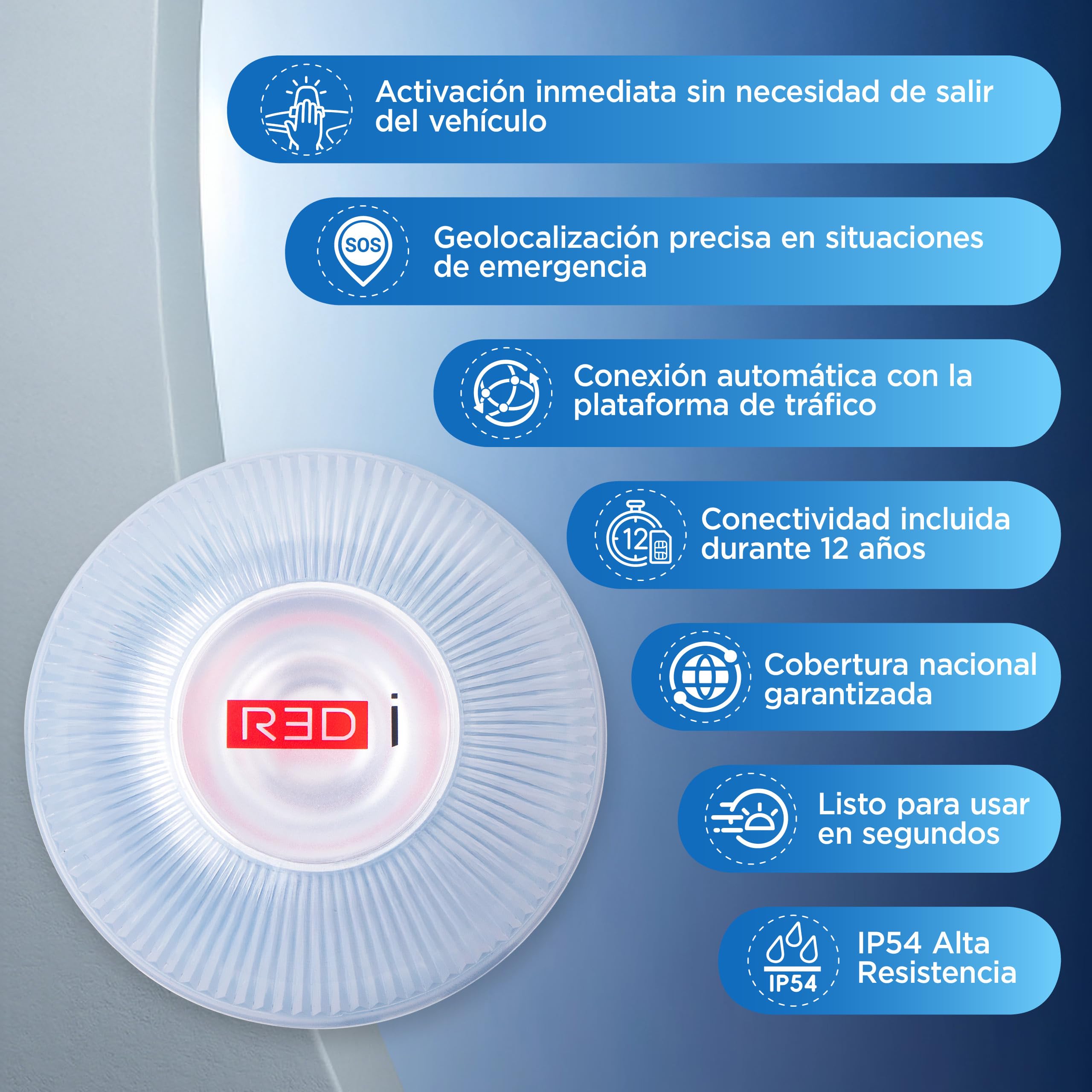 R3Di Baliza V16 Homologada DGT 3.0, Conectada hasta 2038, Uso obligatorio en España desde 2026, GPS + IoT incluidos 12 años, Luz LED 360° de Emergencia para Coche — view 4