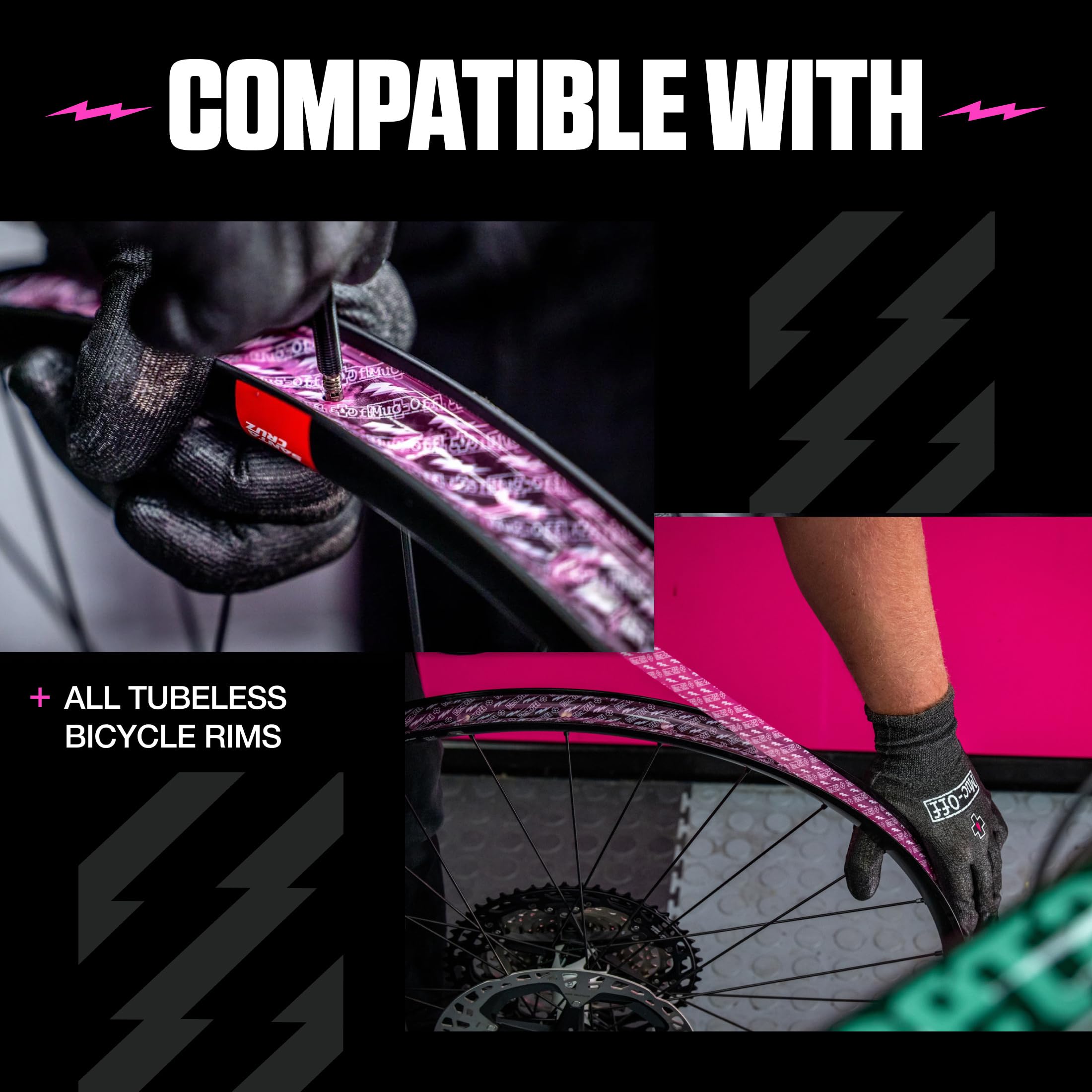 Muc-Off Tubeless Rim Tape, 30mm – Taśma do Opon Bezdętkowych – Taśma Tubeless 10-metrowa – Przylegająca Taśma do Obręczy do Rowerów MTB/Szosowych/Gravelowych