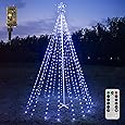 JOIEDOMI 3 Pcs 2D Christmas Elegant Golden Reindeer Family Yard Light Decorations, 180 LED Warm White Lights with Metal Stakes for Indoor Outdoor Garden Holiday Décor, Christmas Eve Night Décor