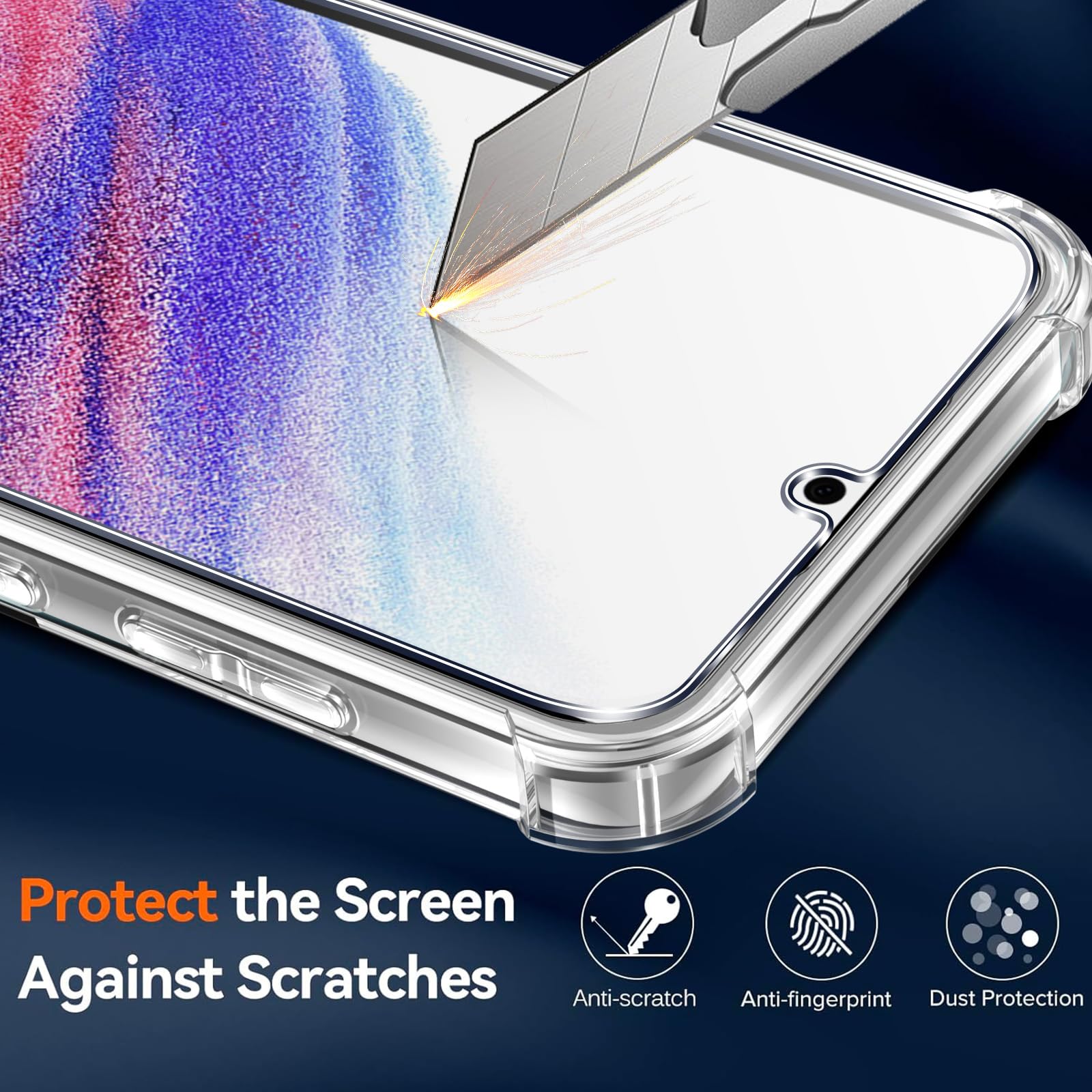 Custodia Poetic Per Galaxy S22, TPU Trasparente Antiurto Con Protezione Schermo Integrata - Foto 2