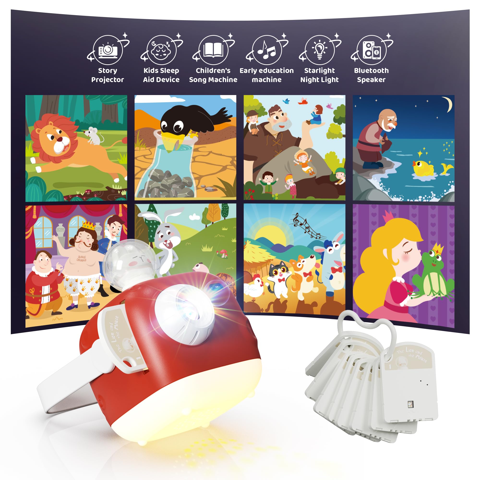 KOKODI Kids Story Projector for Toddlers, Book Projector with Educational Cards Toys for Boys Girls 1-6 Years Old, Story Telling Toys for Kids with Nightlight, Birthday Gifts for Kids