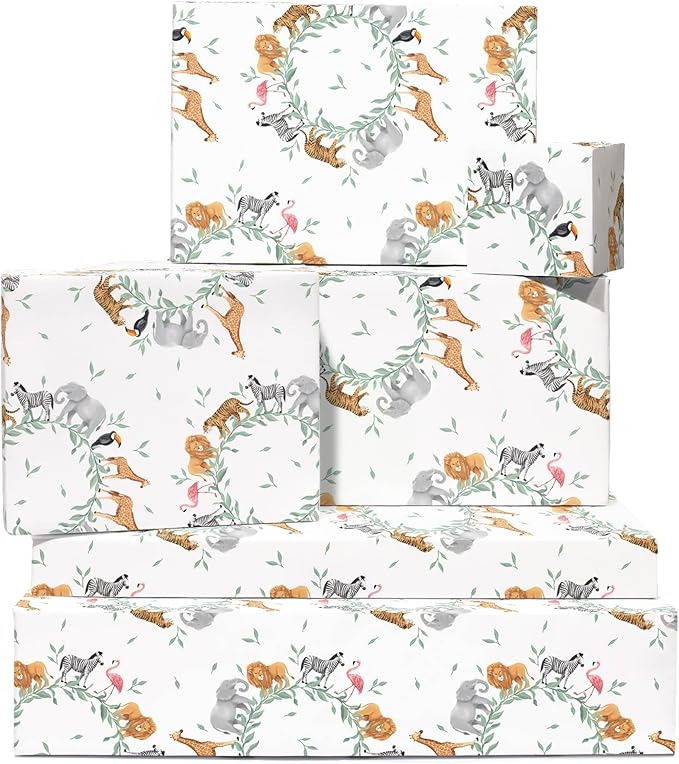 CENTRAL 23 Jungle Wrapping Paper 6 Sheets of Gift Wrap