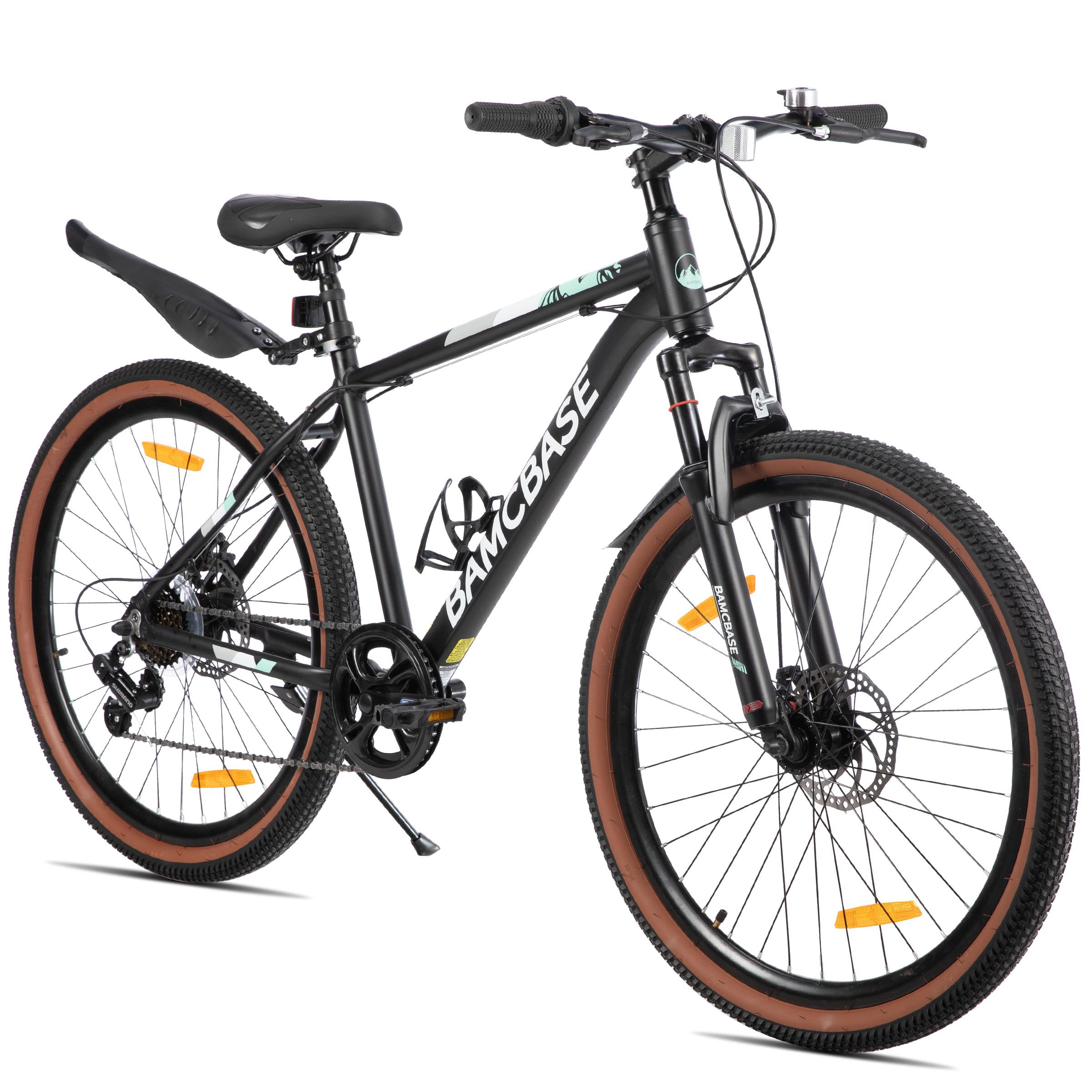 HILAND Bloomer Rower górski 26", MTB, męski i damski, 7-biegowy rower z mechanicznym hamulcem tarczowym, aluminiowa rama Hardtail, uniseks, dla dorosłych, czarny
